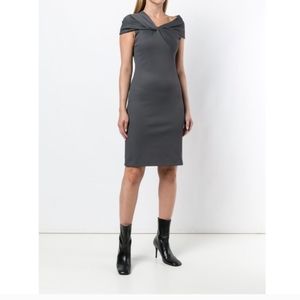 Helmut Lang Women's Carbon Gray Twist Rib Knit Dress